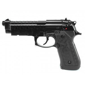 Страйкбольный пистолет WE M92 Hex cut black gas HOPUP 6mm full metal GBB 25BBs